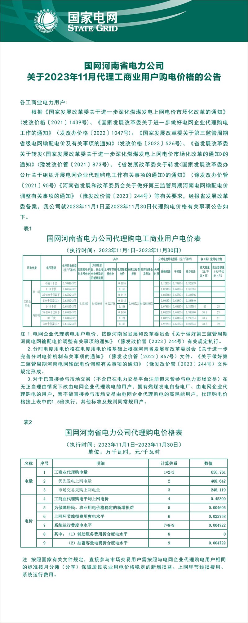 国网河南省电力公司关于2023年11月代理工商业用户购电价格的公告_副本_副本.jpg