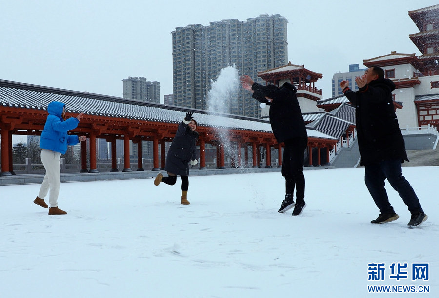 河南南阳：雪景美如画