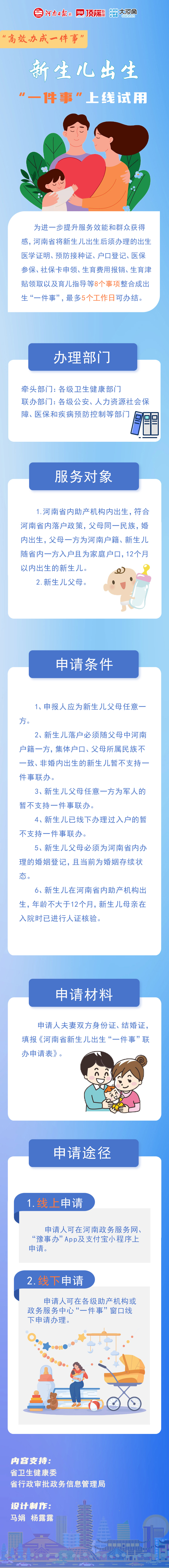 河南省新生儿出生“一件事”上线试用（附图解）