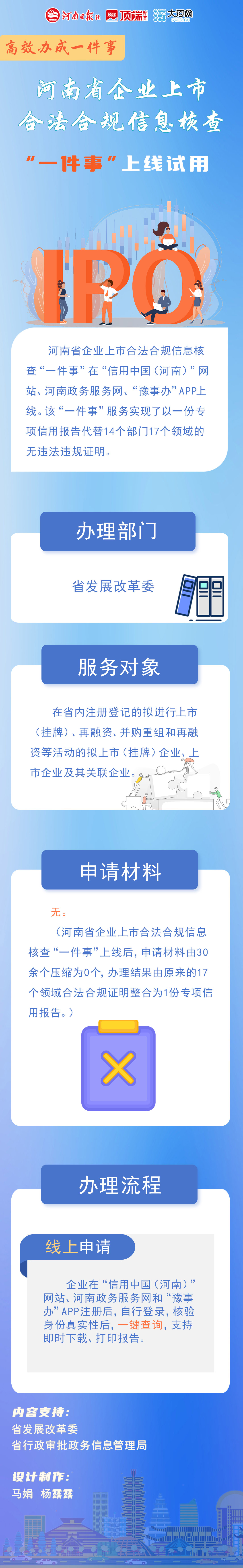 河南省企业上市合法合规信息核查“一件事”上线试用