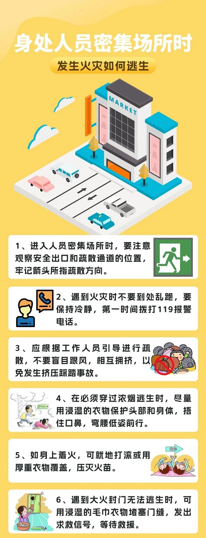 消防宣传月 | 身处不同场所时的火灾逃生方法，快来查收吧！