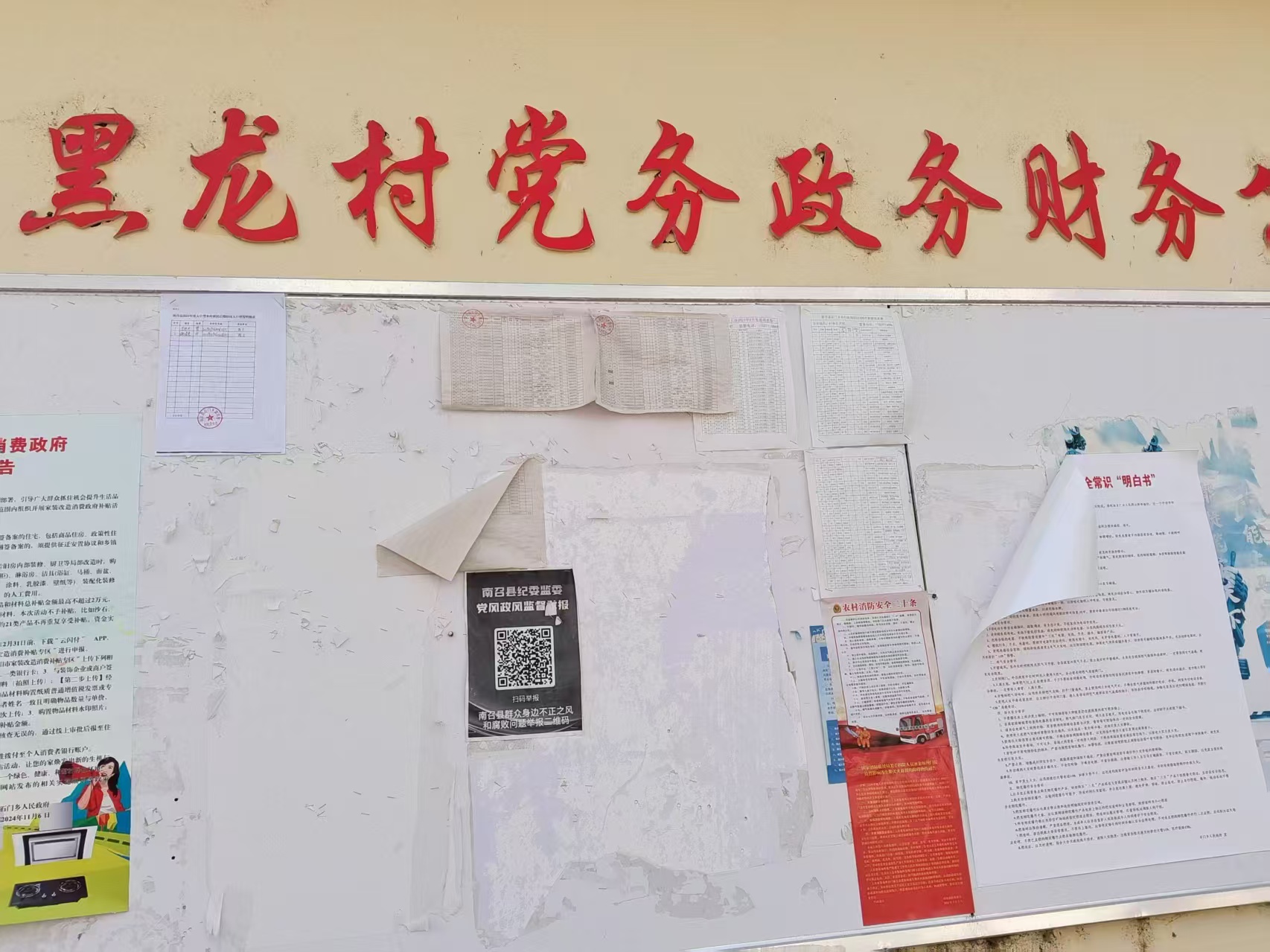 黑龙村村务公开