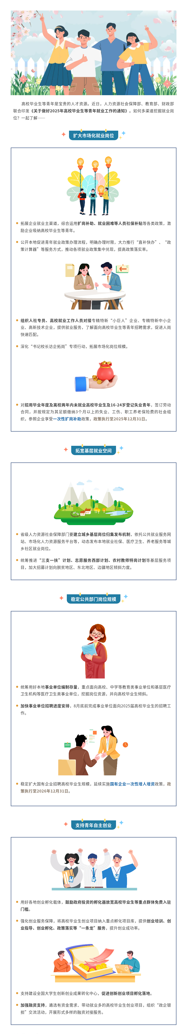 促进高校毕业生等青年就业创业，这样多渠道挖掘就业岗位→