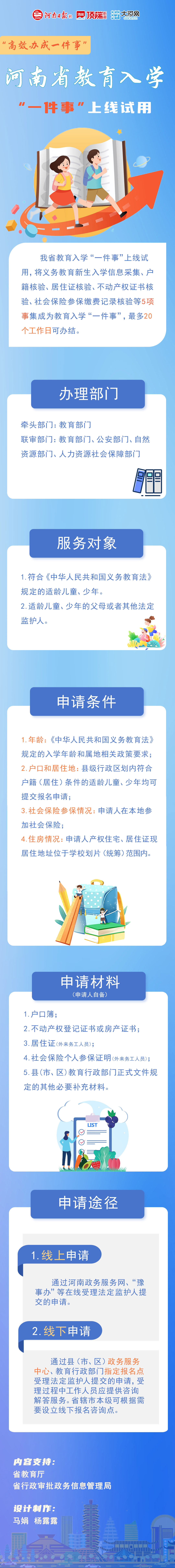 高效办成一件事⑧丨河南省教育入学“一件事”上线试用（附图解）