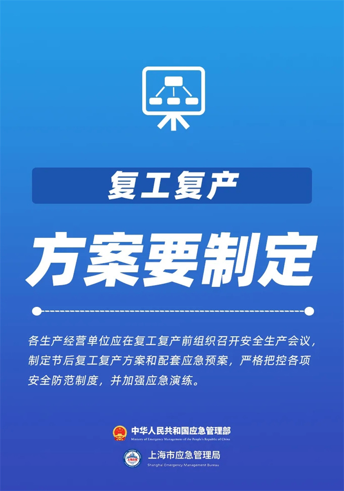 必知！复工复产安全提示