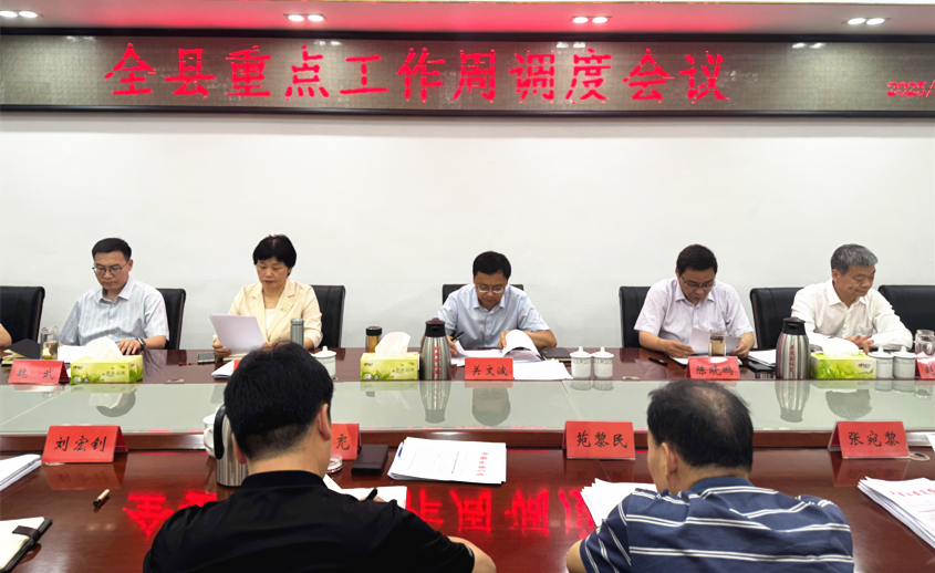 关文波主持召开全县重点工作周调度会议