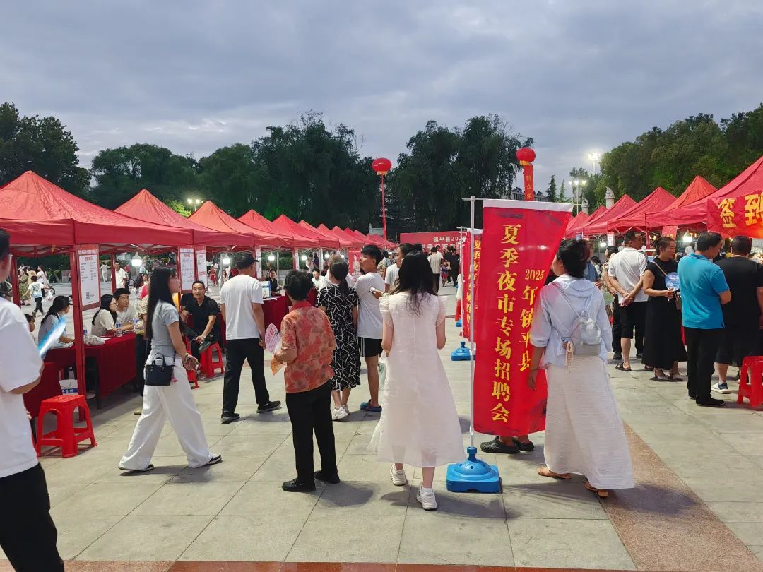 镇平县“夜市专场招聘会”点亮玉鼎广场 千余岗位引才人气旺