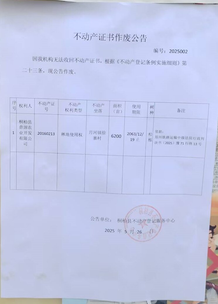 桐柏鼎源农业开发有限公司证书作废.jpg