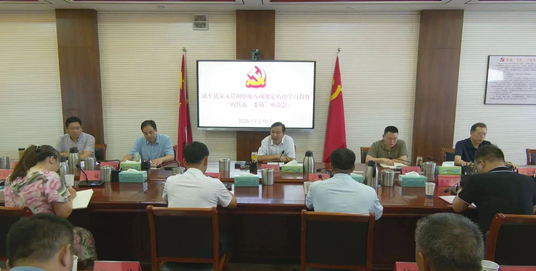 镇平县深入贯彻中央八项规定精神学习教育“两代表一委员”座谈会召开