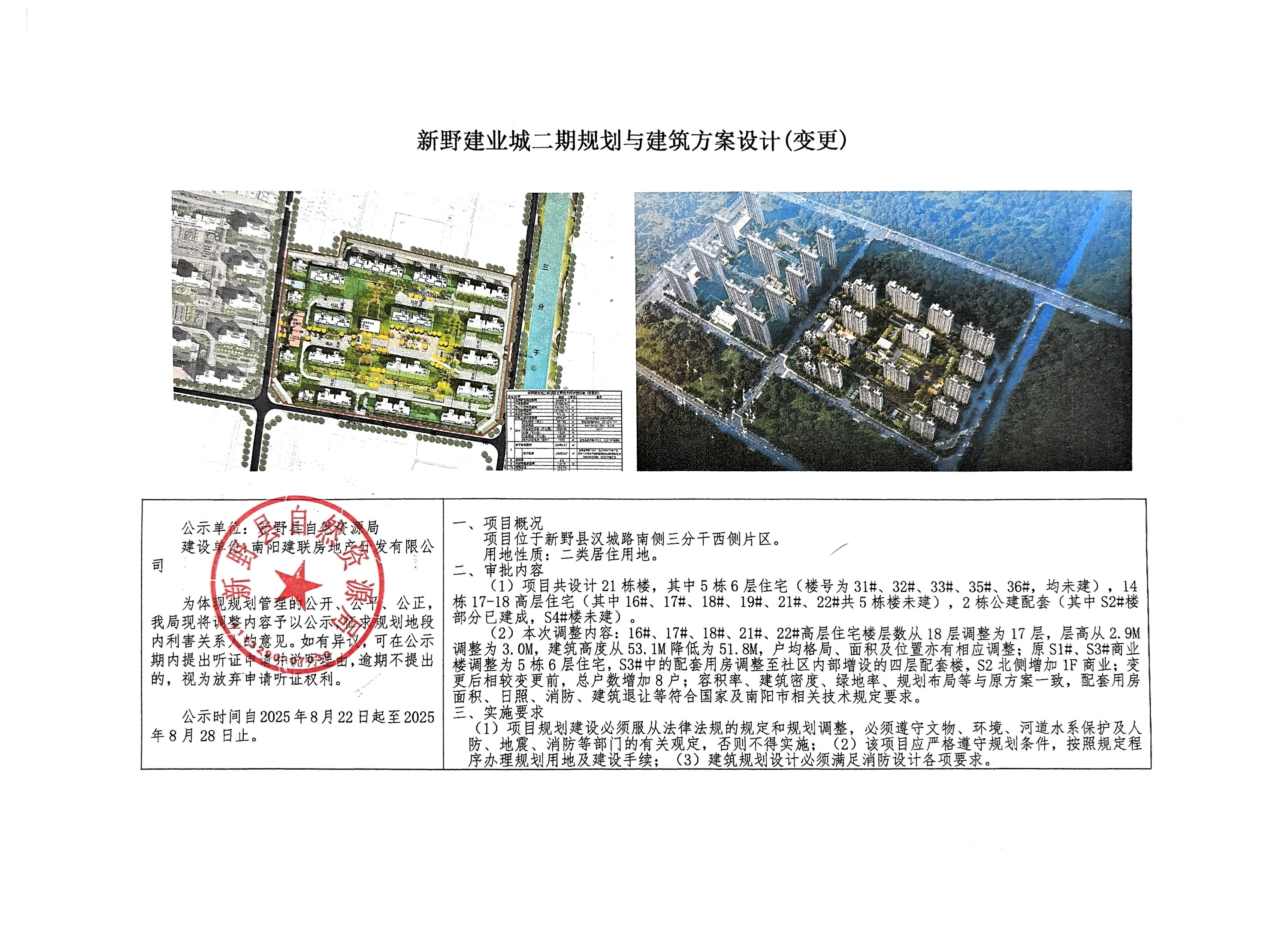 新野建业城二期规划与建筑方案设计(变更)公示