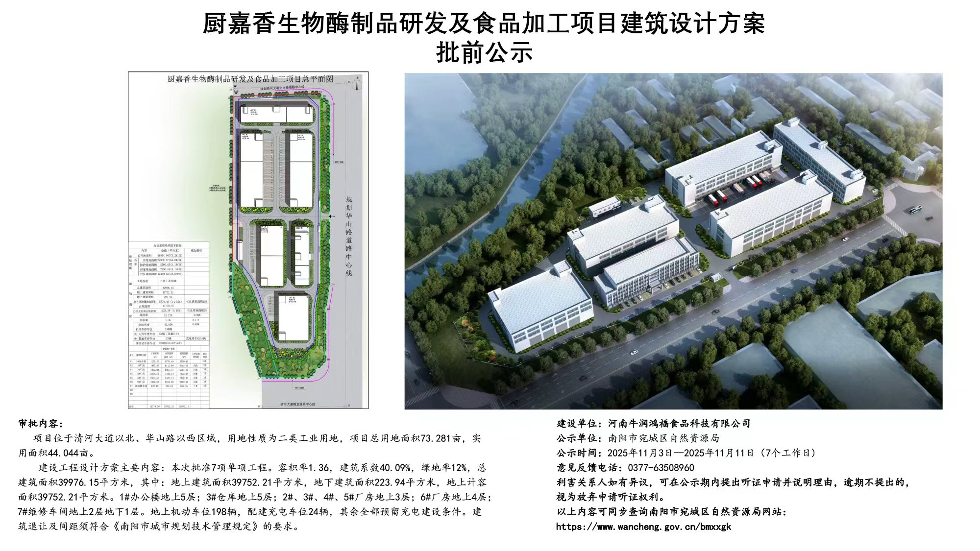 厨嘉香生物酶制品研发及食品加工项目建筑设计方案批前公示
