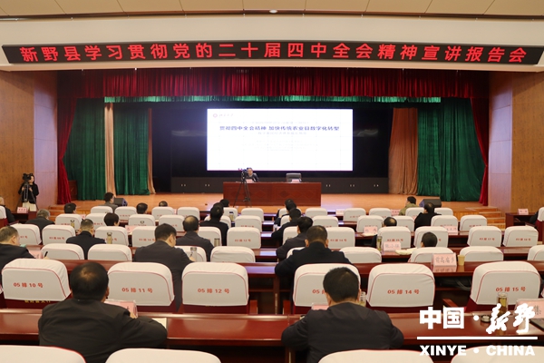 新野县召开学习贯彻党的十二届四中全会精神宣讲报告会