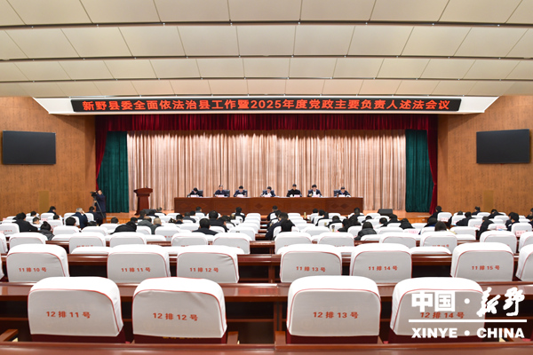 新野县委全面依法治县工作暨2025年度党政主要负责人述法会议召开
