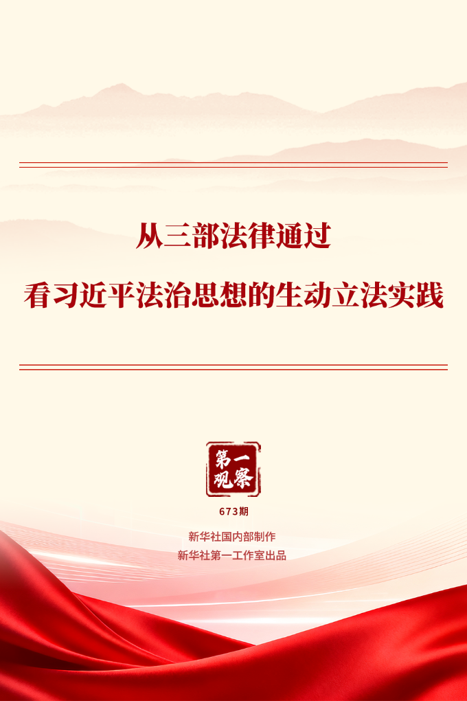 第一观察丨从三部法律通过看习近平法治思想的生动立法实践 第一观察丨从三部法律通过看习近平法治思想的生动立法实践