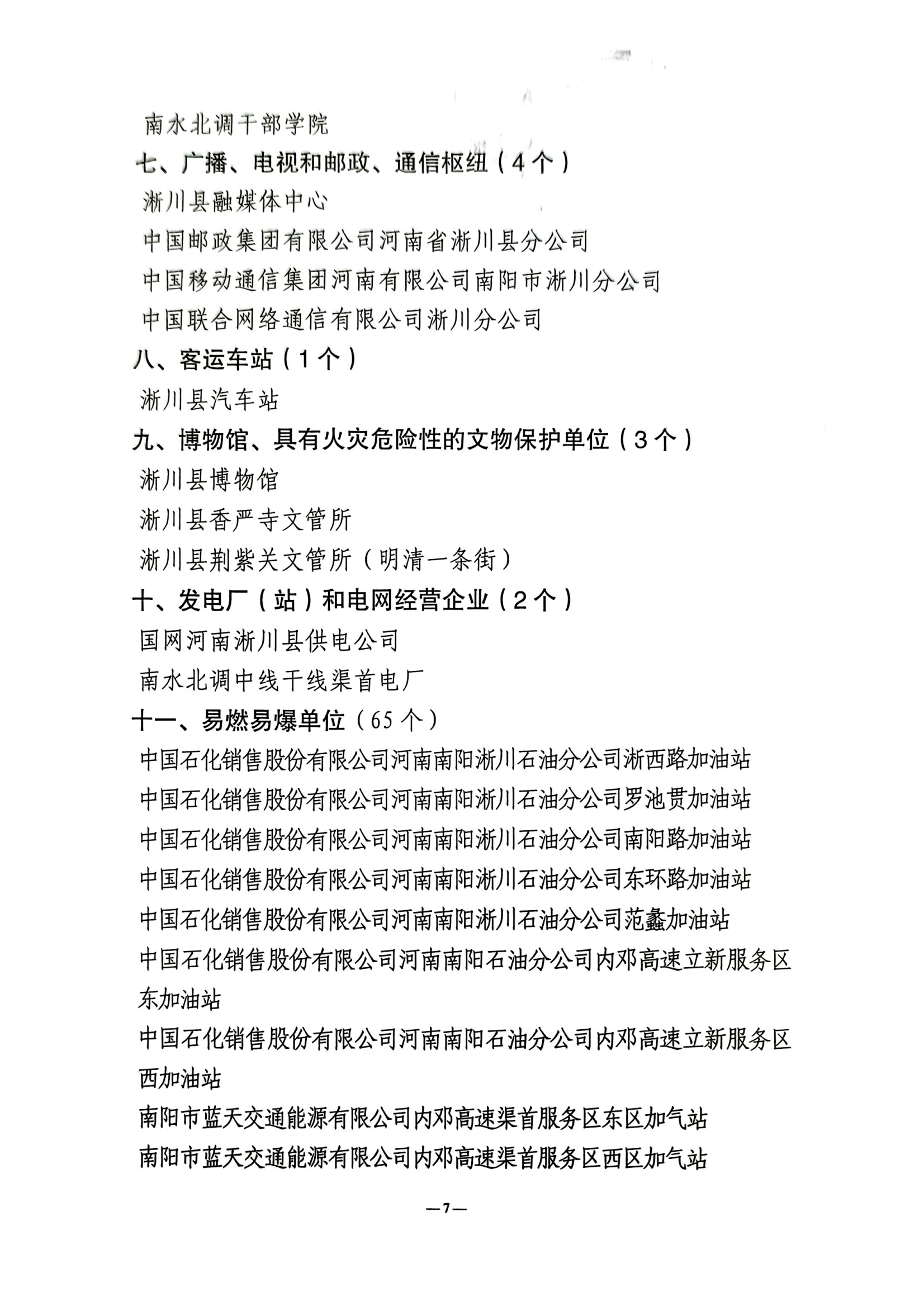 关于调整二级消防安全重点单位的通知