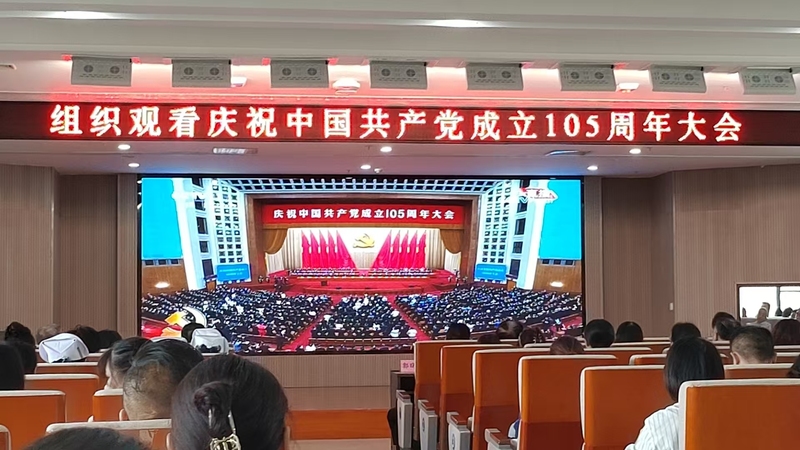 南阳市卫健体委组织集中观看庆祝中国共产党成立105周年大会直播