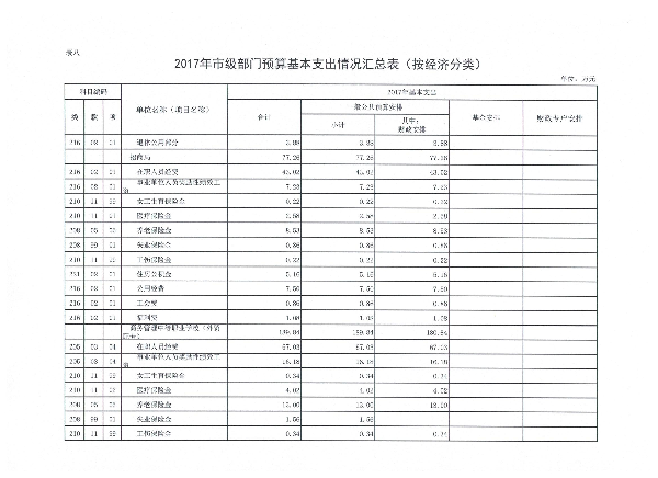 表八 一般公共预算基本支出情况表2